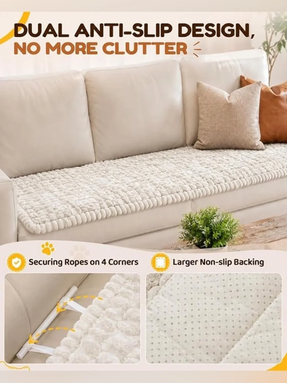 Couch Cover for Dogs with Non-Slip Sticks, Washable Sofa Protector for Pets